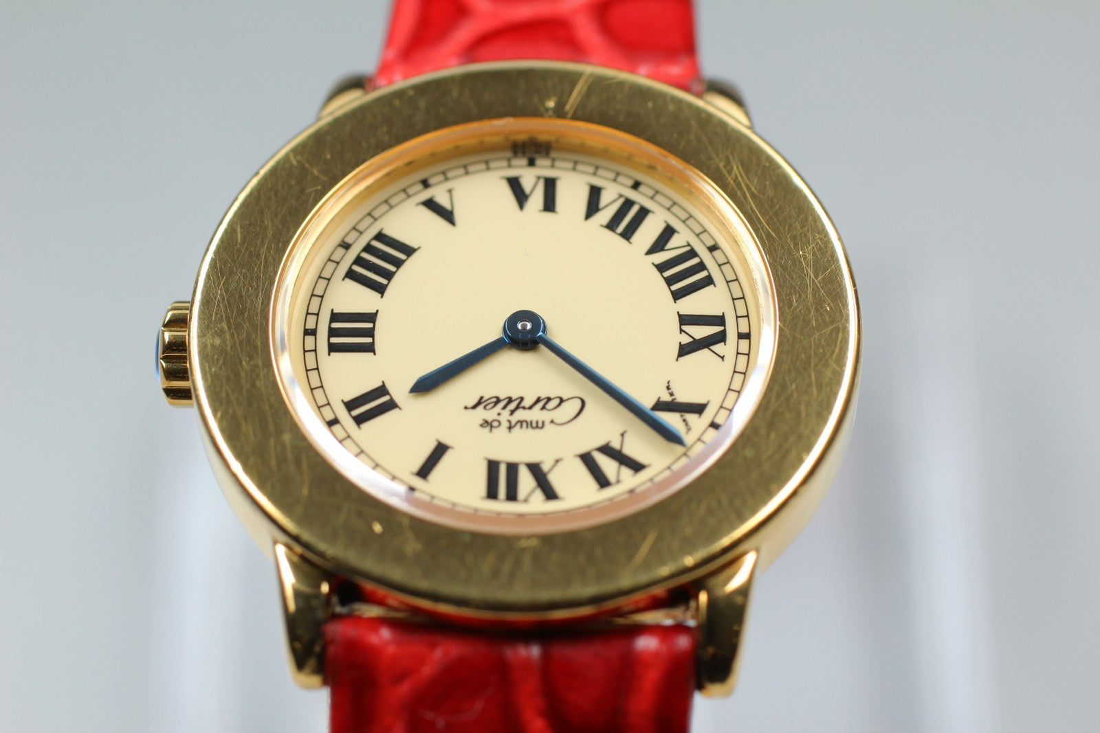 Vintage [Exc+5] Cartier Must Ronde de Cartier 1801 Red 22mm Women's Quartz Watch