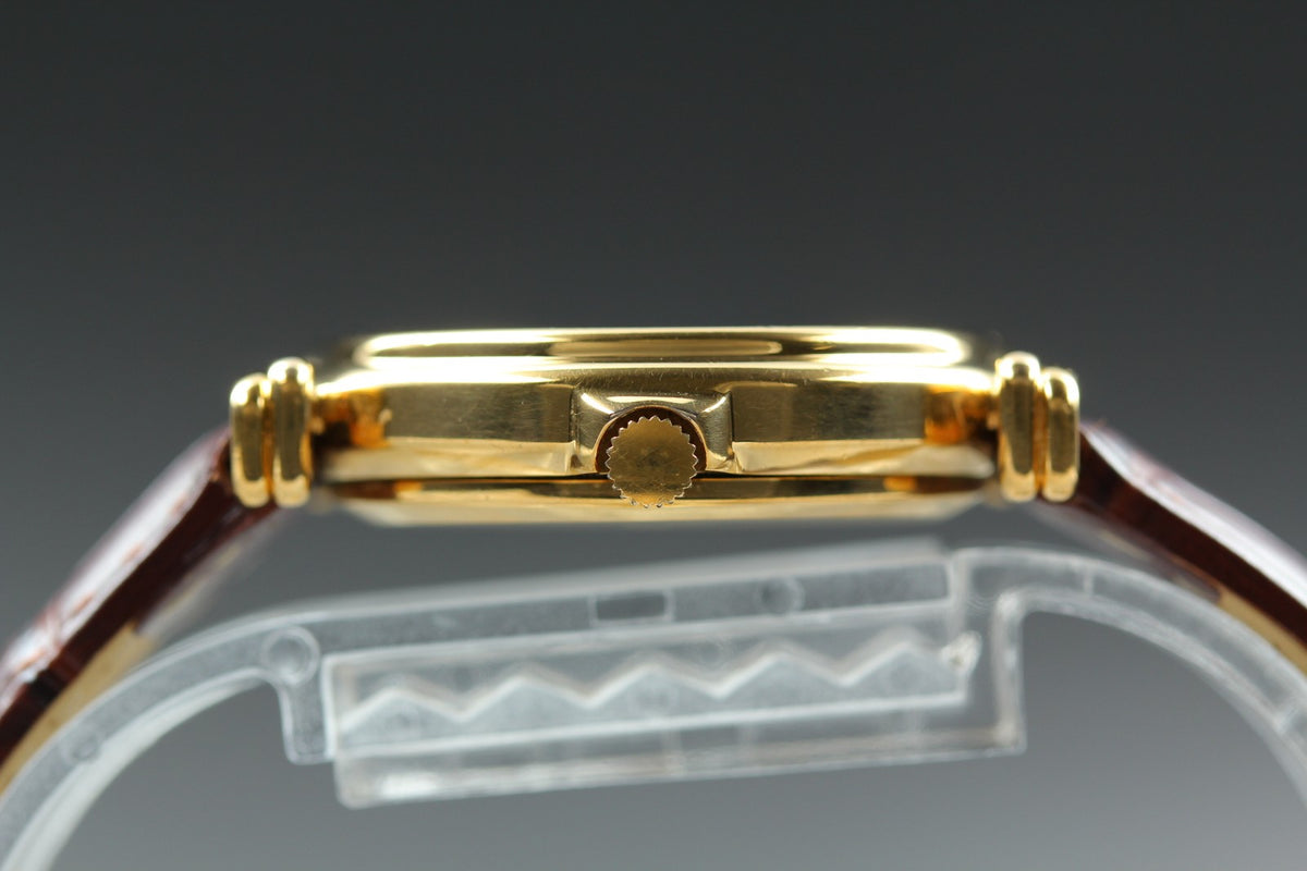 Vintage Jean d'eve Sectora Gold 25mm Gold Brown Women's Quartz Watch JAPAN