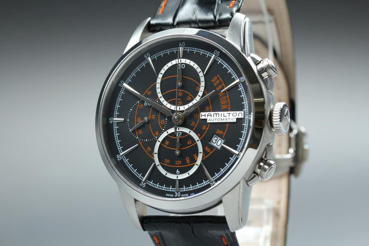 Hamilton Railroad Chronograph H406560 Automatic Black Men's Watch 43mm JAPAN box