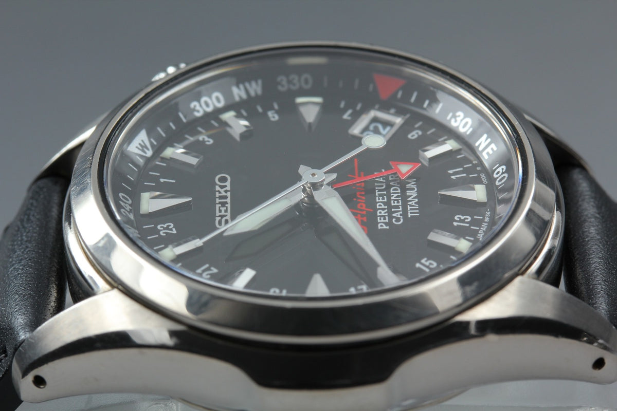 SEIKO Alpinist 8F56-00D0 SBCJ019 Perpetual Calendar Titanium Men's Watch JAPAN