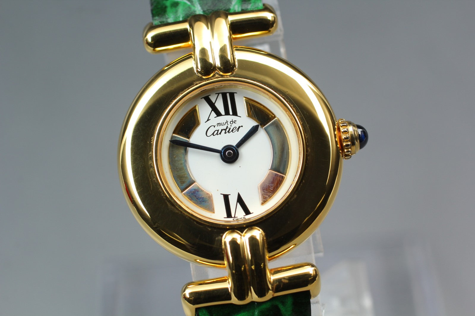 Vintage [Near MINT- Pouch] Cartier Must Colisee Vermeil 590002 Women's Qz Watch