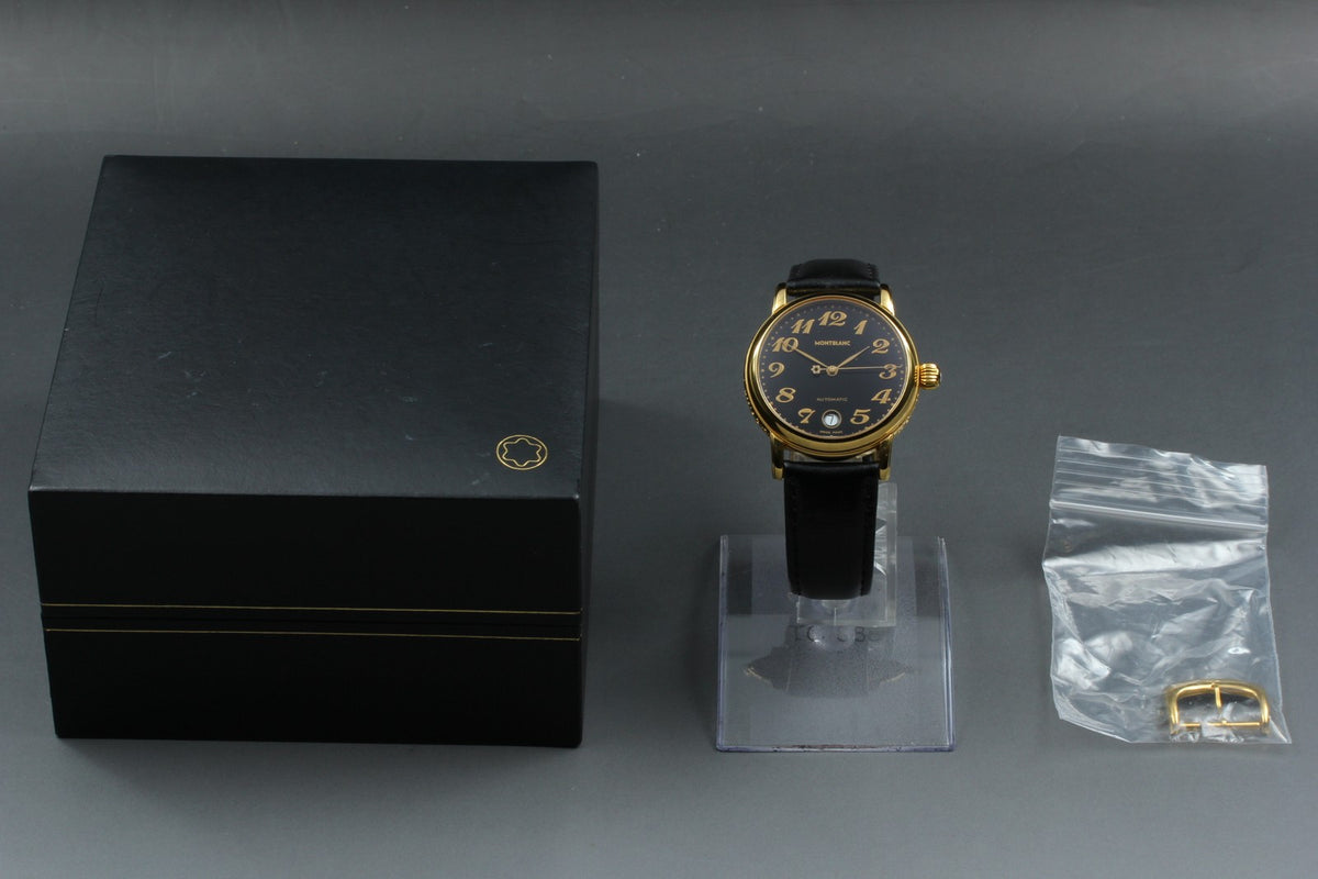 MONTBLANC Meisterstuck 7004 Automat Black Dial Men's Watch 35mm JAPAN Box
