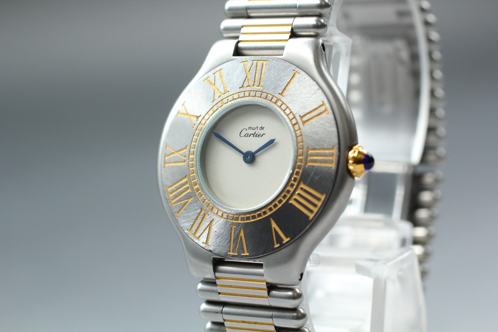 [Exc+5] Cartier Must de Cartier 21 31mm Silver Gold Unisex Quartz Watch JAPAN