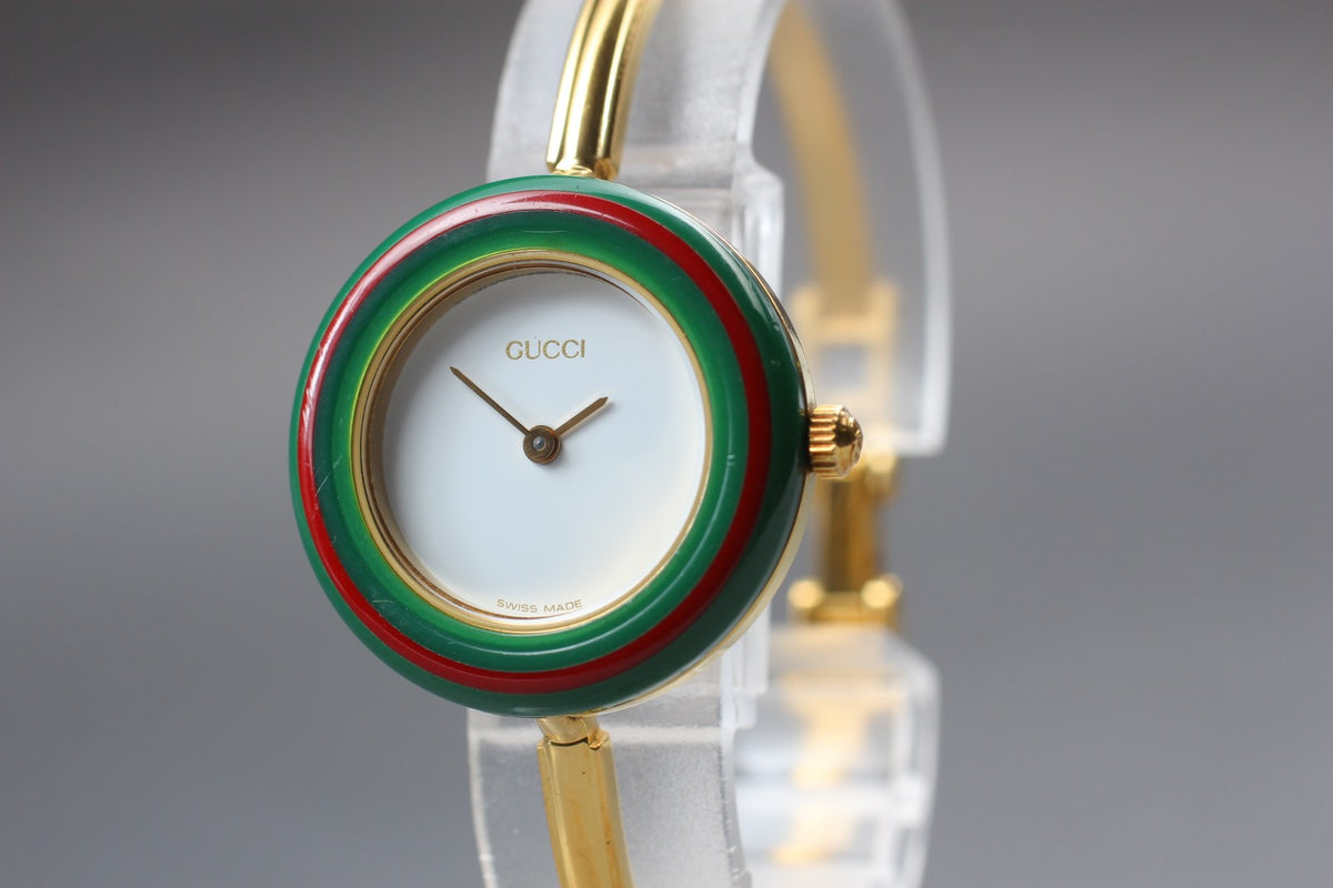 New Batt GUCCI Change Bezel 11/12.2 12Color Quartz Women's Watch From JAPAN Box