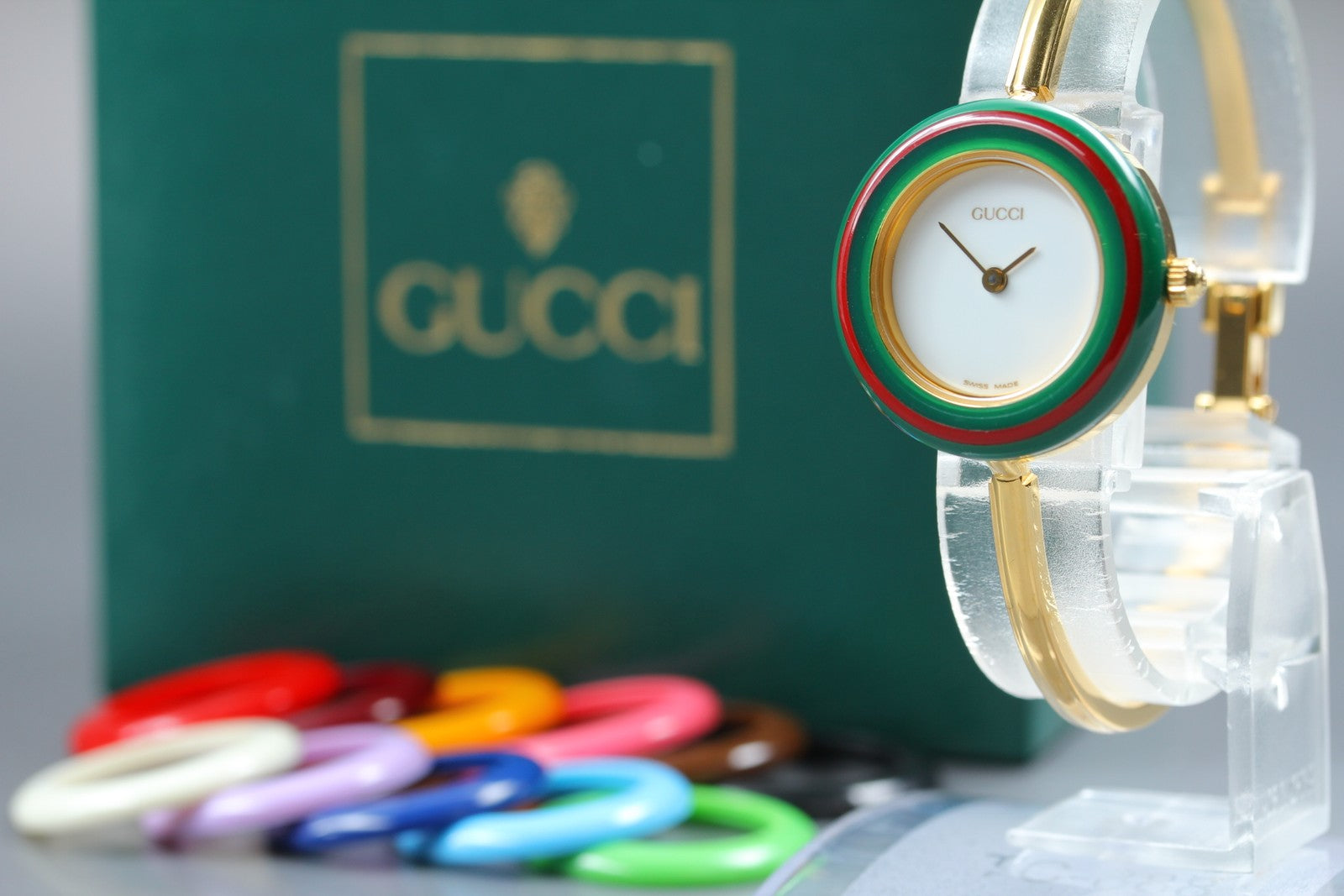 New Batt Gucci Change Bezel 11/12.2 12Color Women's White Quartz Watch JAPAN