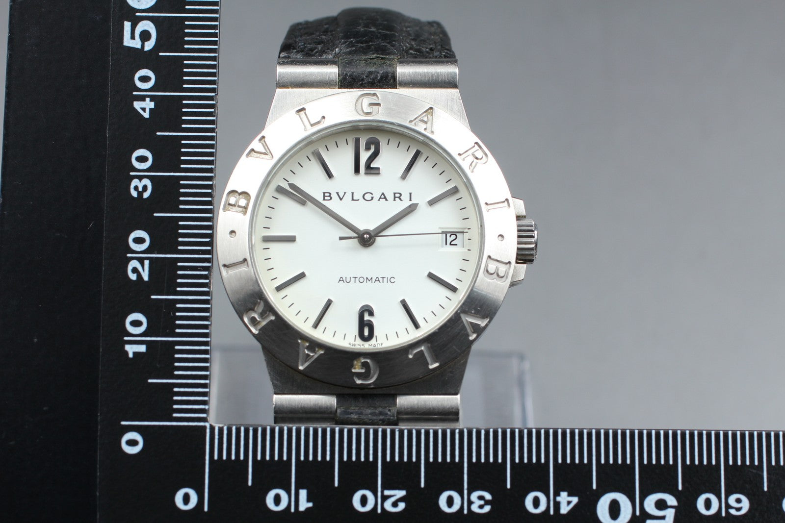 Exc+5* BVLGARI Diagono Sports LCV35S White Dial Automatic Men's Watch 36mm JAPAN