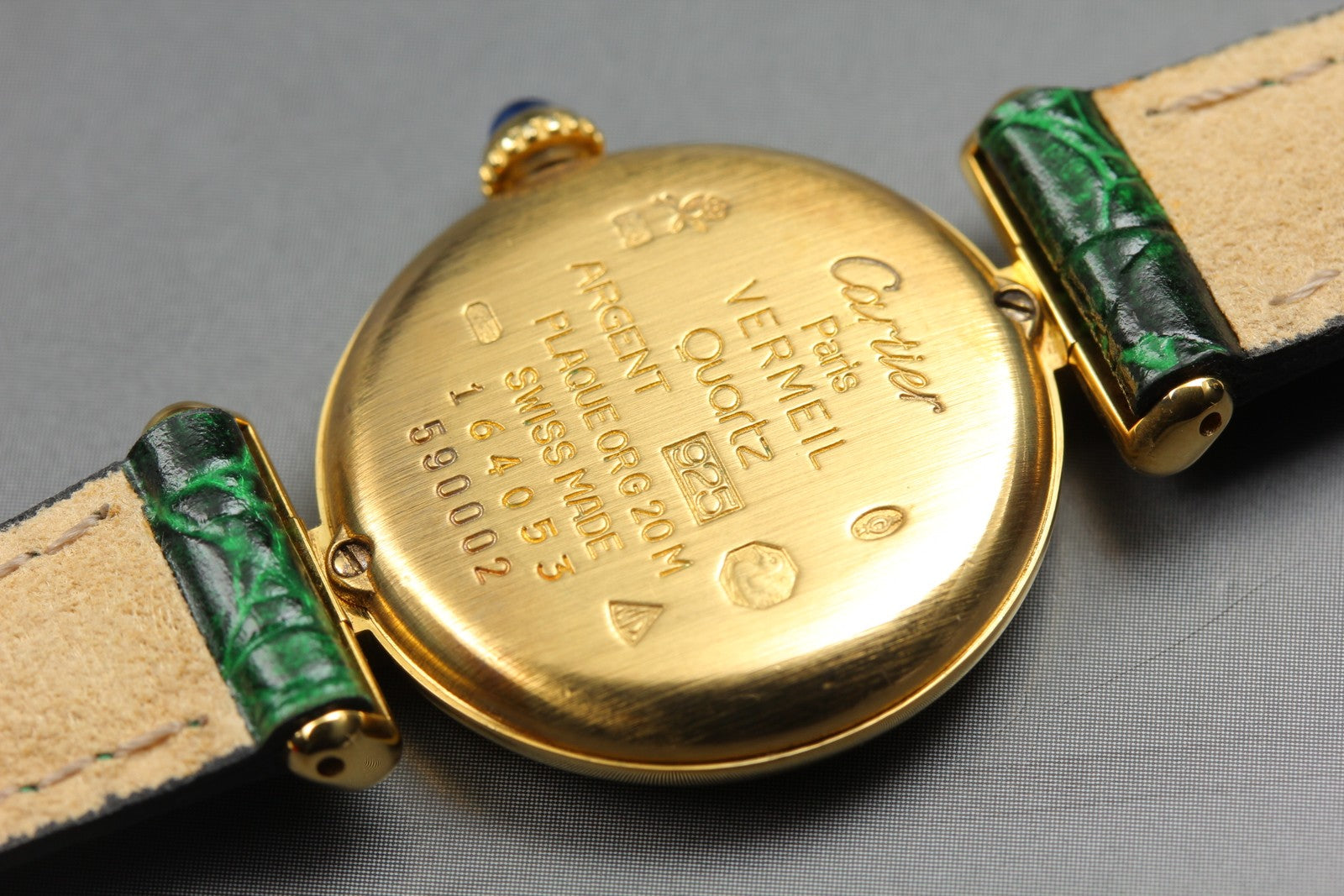 Cartier Must Colisee Vermeil 590002 Green Gold Womens Quartz Watch Vintage [Box]
