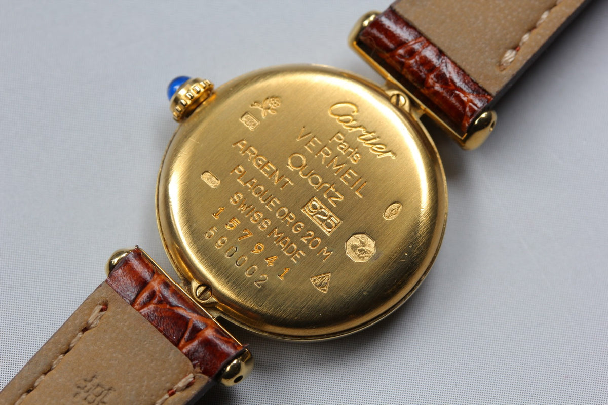 Cartier Must Colisee Vermeil 590002 Brown Gold Women's Quartz Watch Vintage