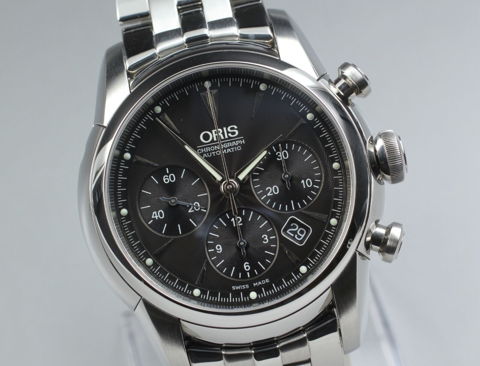 [Near MINT-] ORIS Artelier Chronograph 7547A Automatic Men's Watch From JAPAN