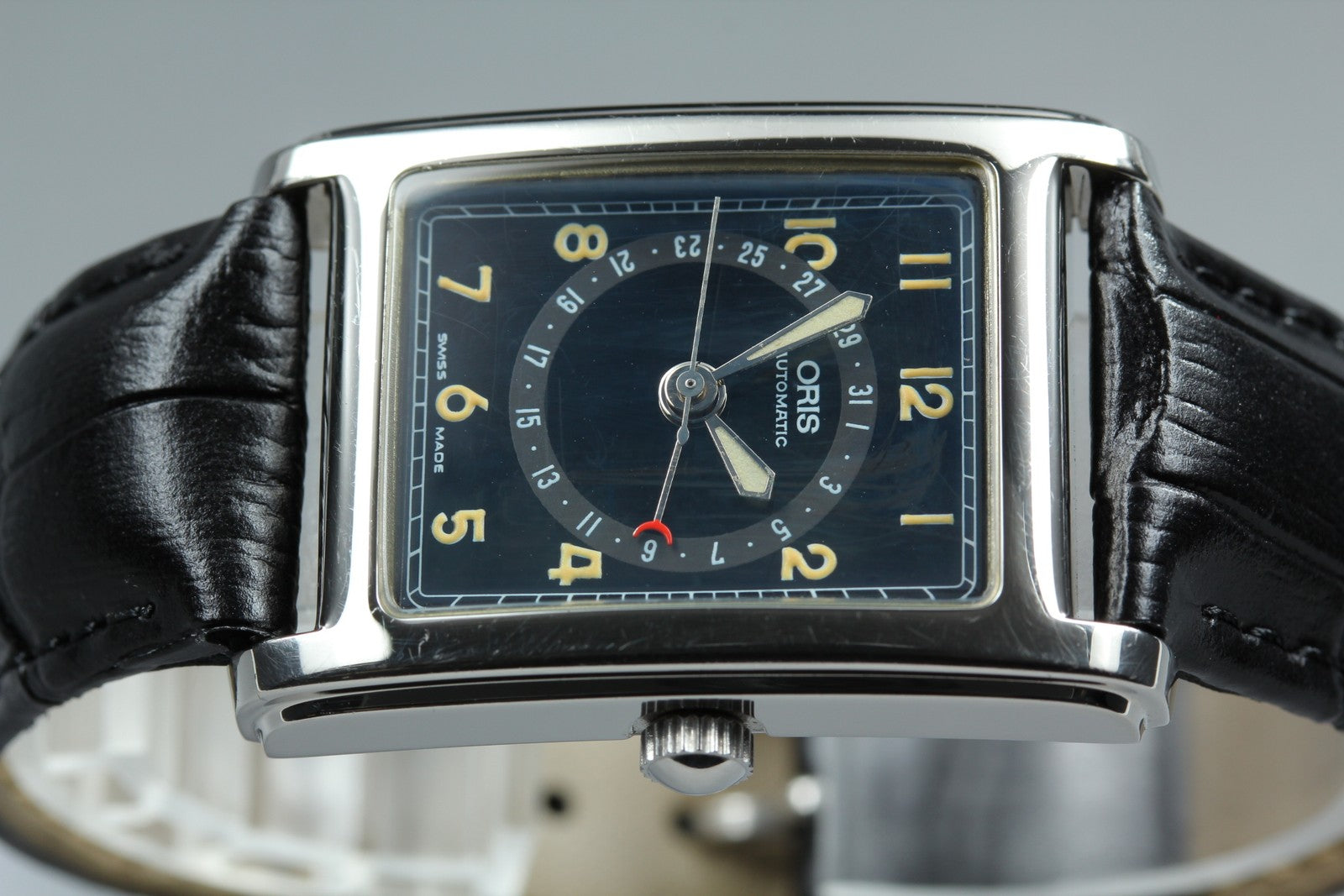 ORIS Rectangular Pointer Date B7460 Automatic Black Women's Watch 26mm JAPAN