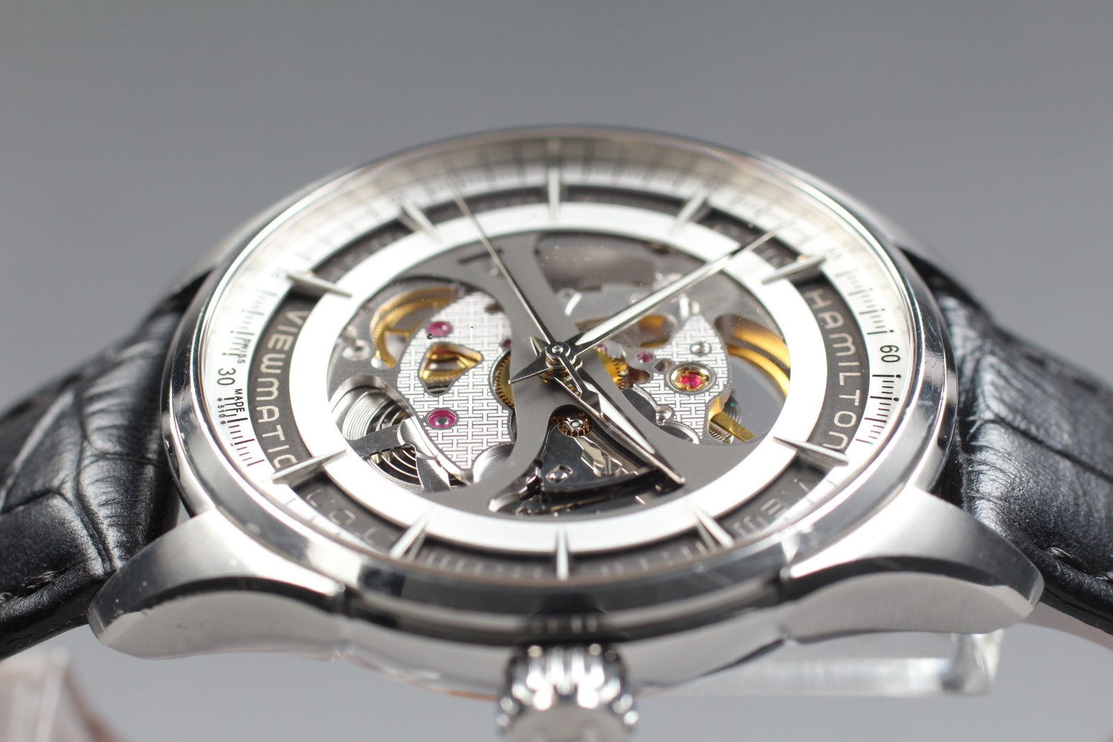 [Exc+5 Box] Hamilton Jazzmaster Viewmatic H425550 Automatic Skeleton Men’s Watch