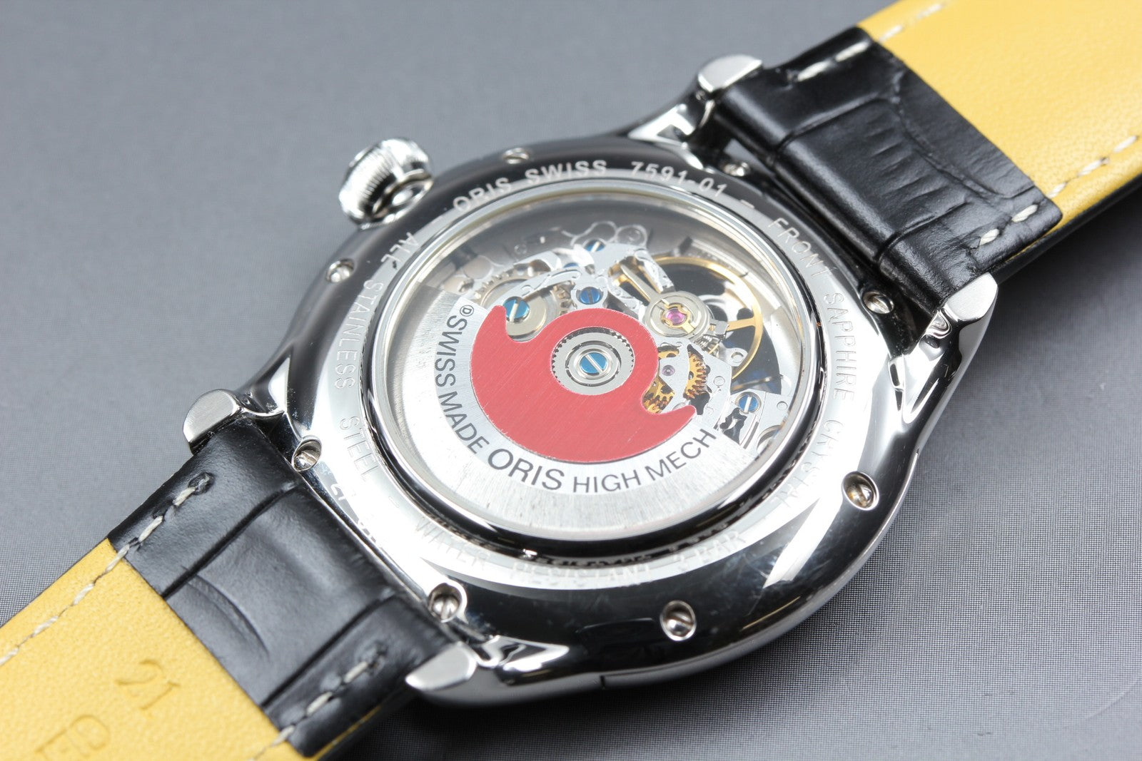 ORIS Artelier Skeleton 7591-01 Date Silver Black 39mm Automatic Men's Watch