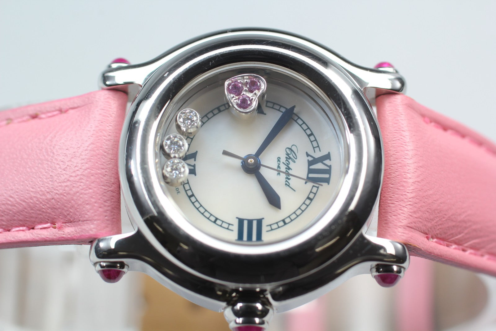 [Exc+5 Box] Chopard Happy Sports 27/8245-42 Heart Diamond Pink Qz Women’s Watch