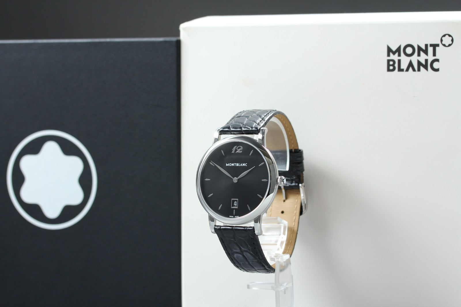 New Batt MONTBLANC Star Classic 7239 Quartz Black Men's Watch 38mm JAPAN Box
