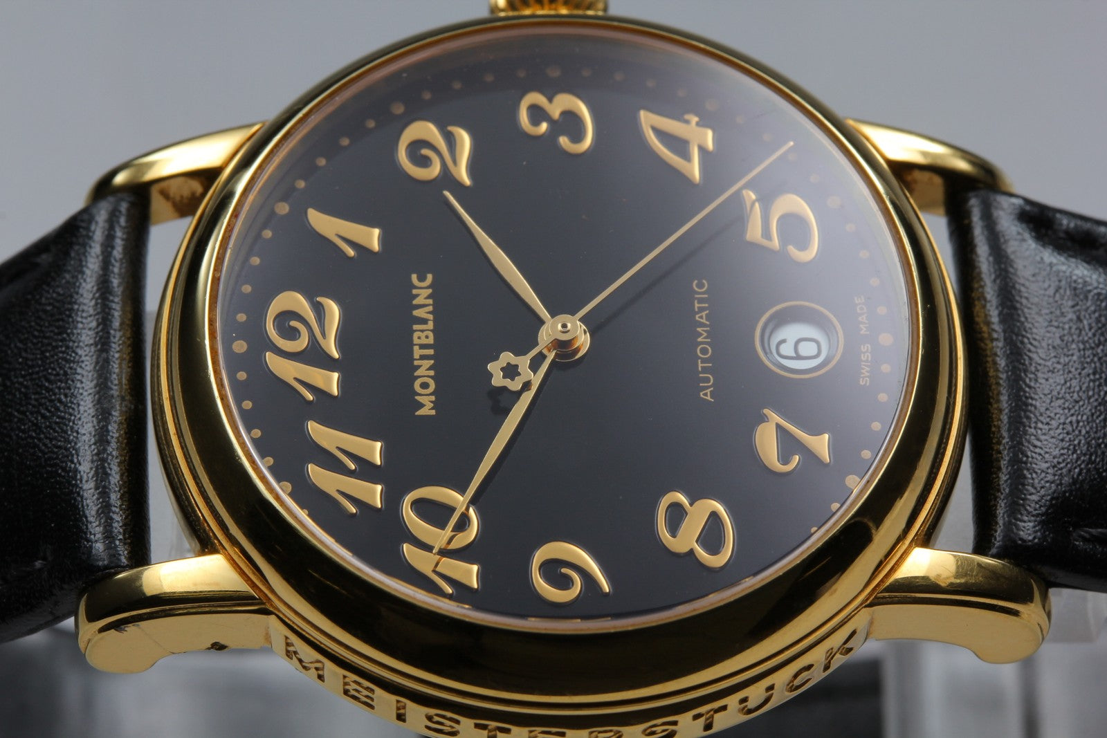 MONTBLANC Meisterstuck 7004 Automat Black Dial Men's Watch 35mm JAPAN Box
