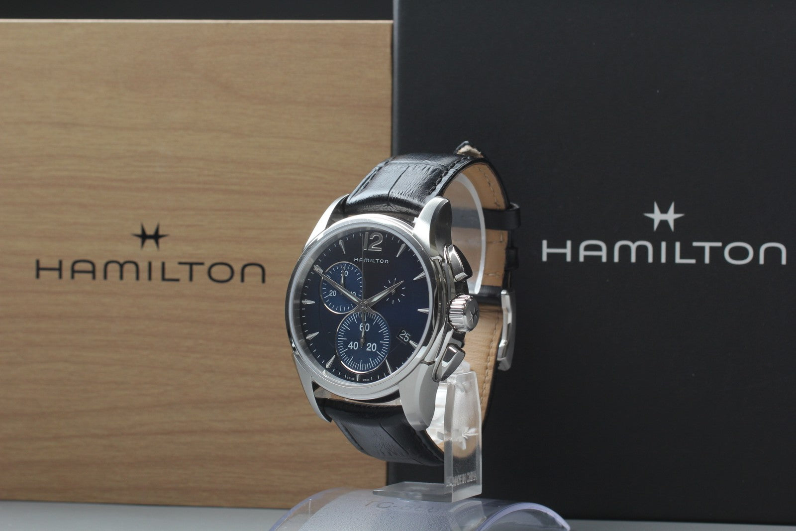 New Batt Hamilton Jazzmaster H326121 Quartz Blue Men's Watch 41mm JAPAN Exc+5