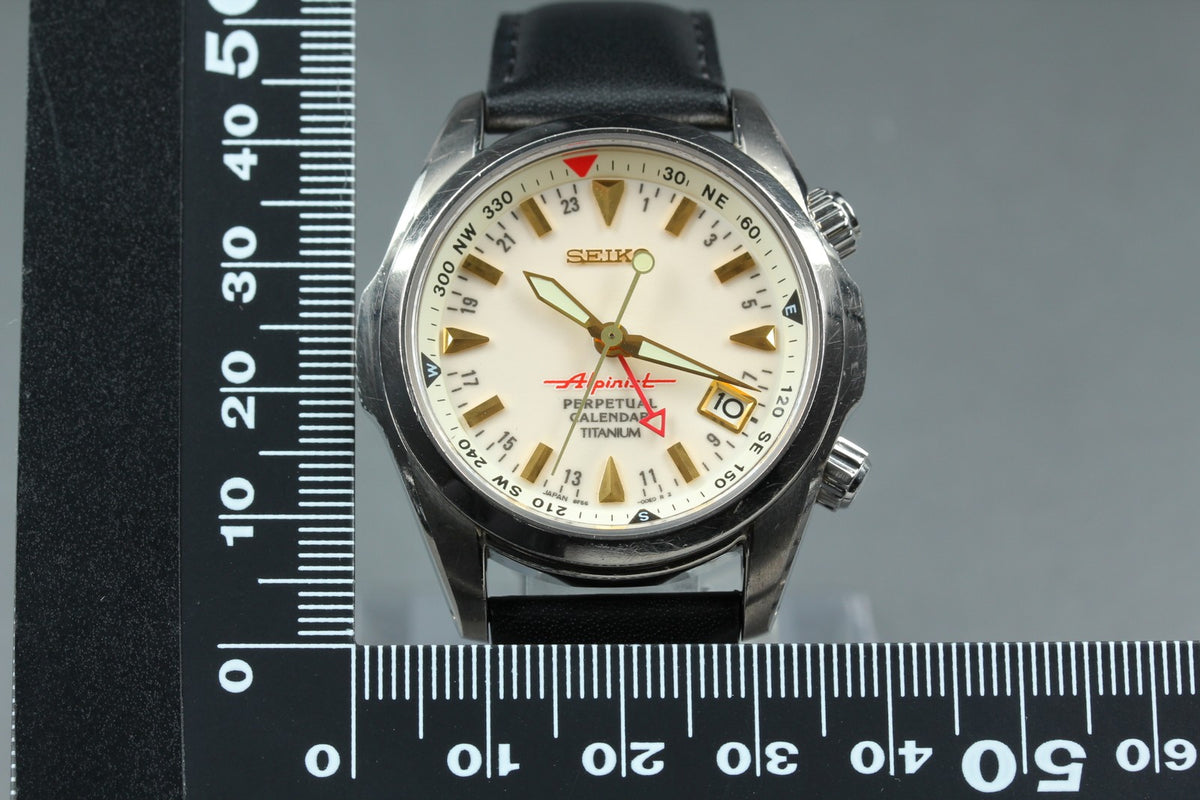 SEIKO Alpinist 8F56-00D0 SBCJ021 Perpetual Calendar Titanium Men's Watch JAPAN