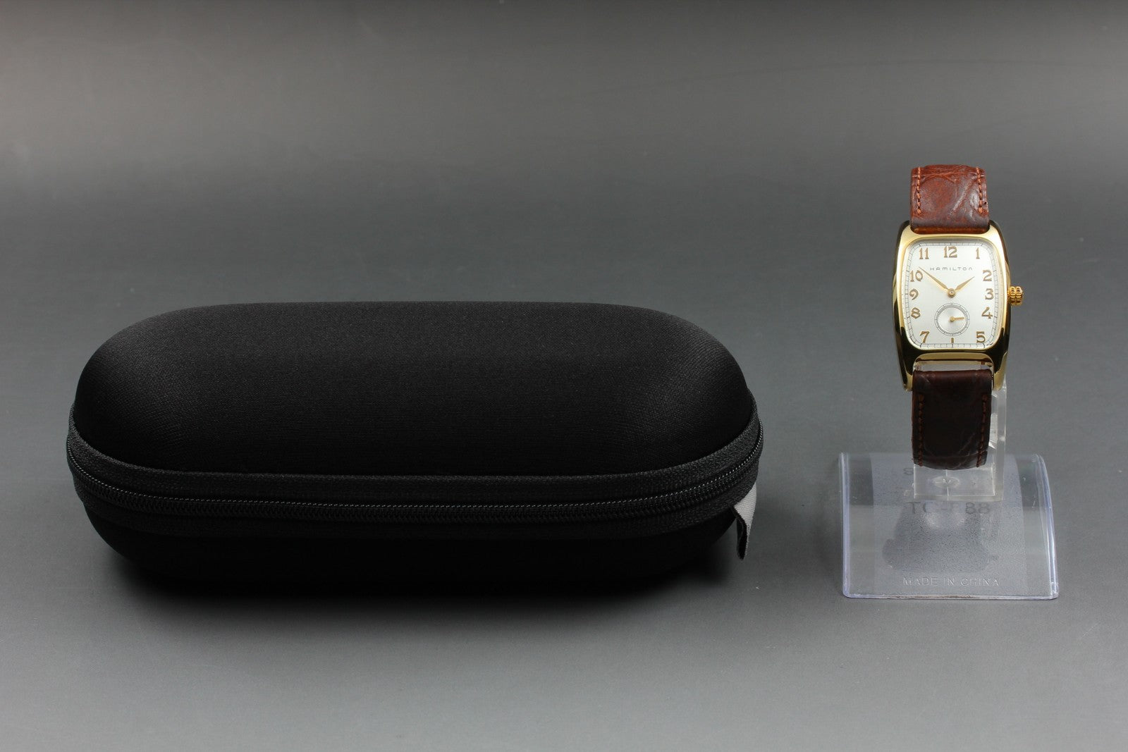 Hamilton Boulton H134110 Quartz Rectangular Small Second Men's Watch 27mm JAPAN