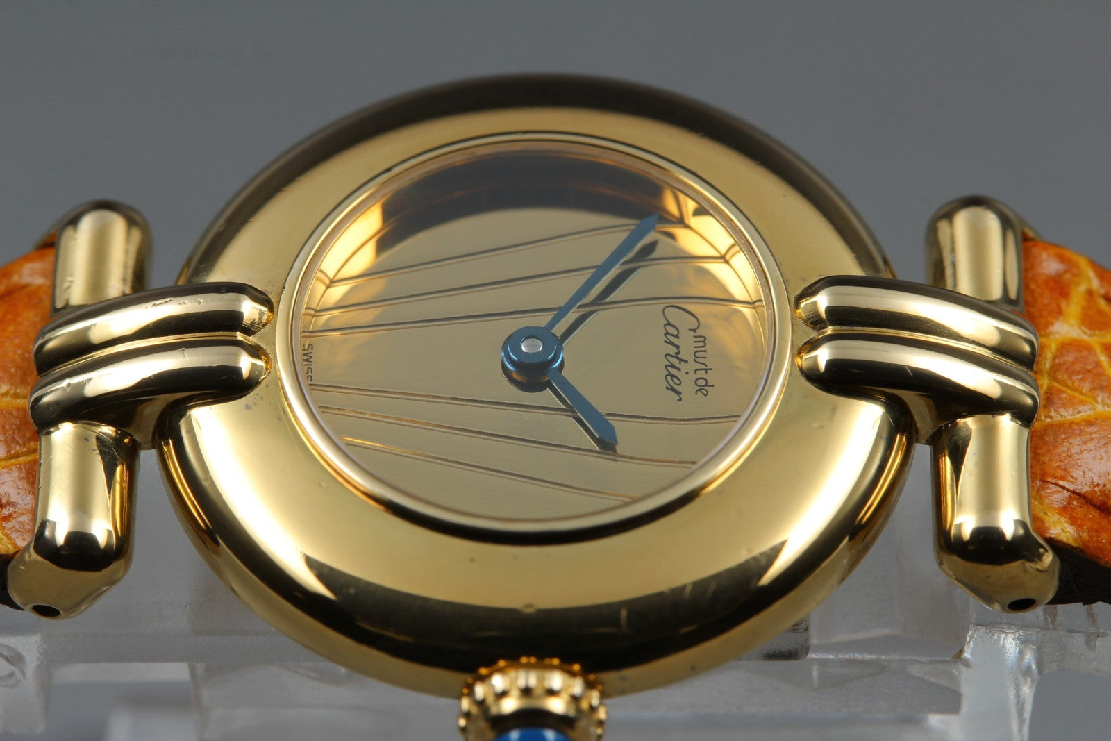 Vintage [Near MINT-] Cartier Must Colisee Vermeil 590002 Gold Women's Qz Watch