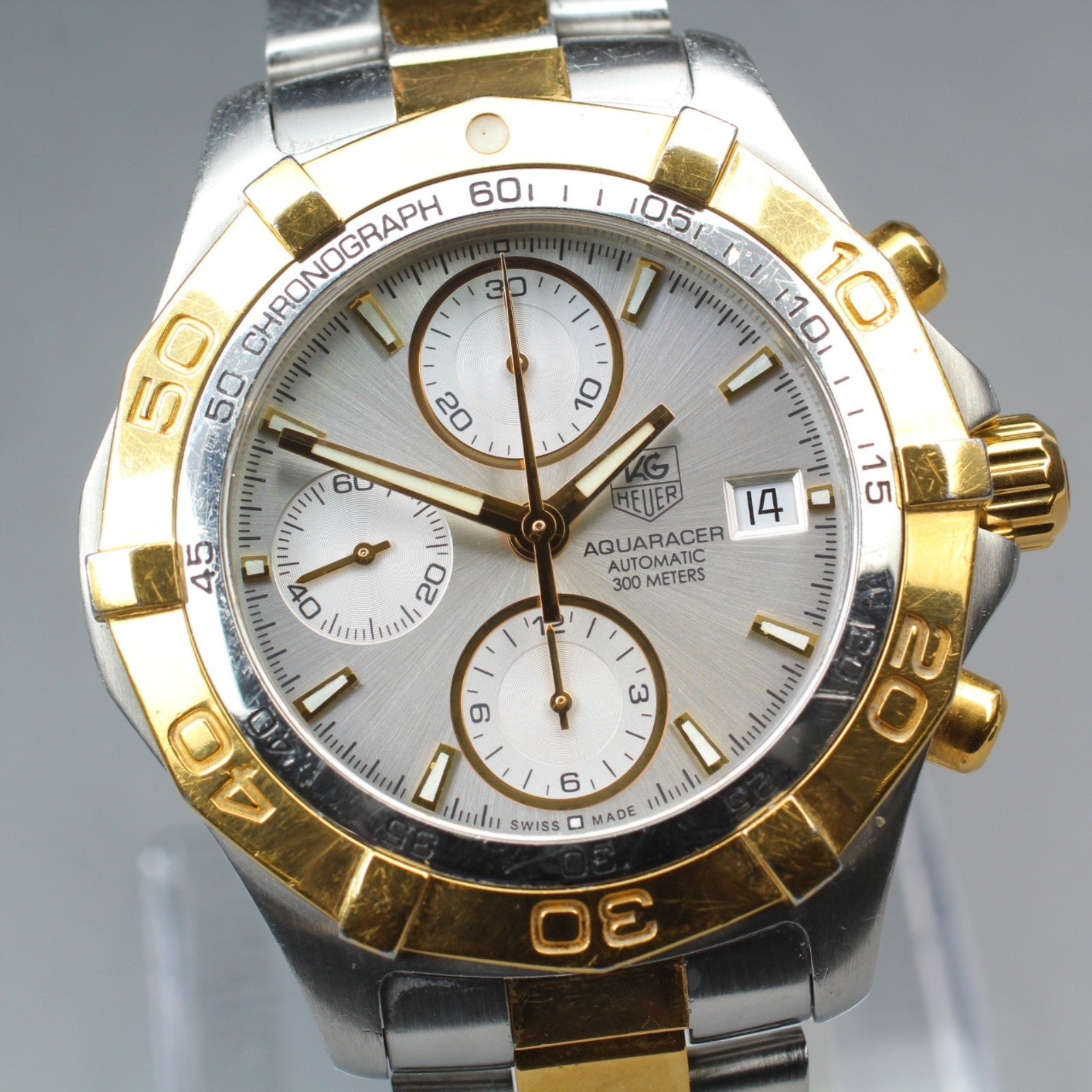 TAG Heuer Aquaracer CAF2120 Automatic Chronograph Men's Watch 42mm Exc+5 w/Paper