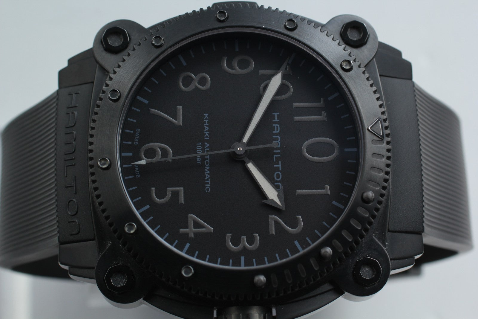 Hamilton Khaki Navy Belowzero H785050 Black Automatic Men's Watch 46mm JAPAN Box