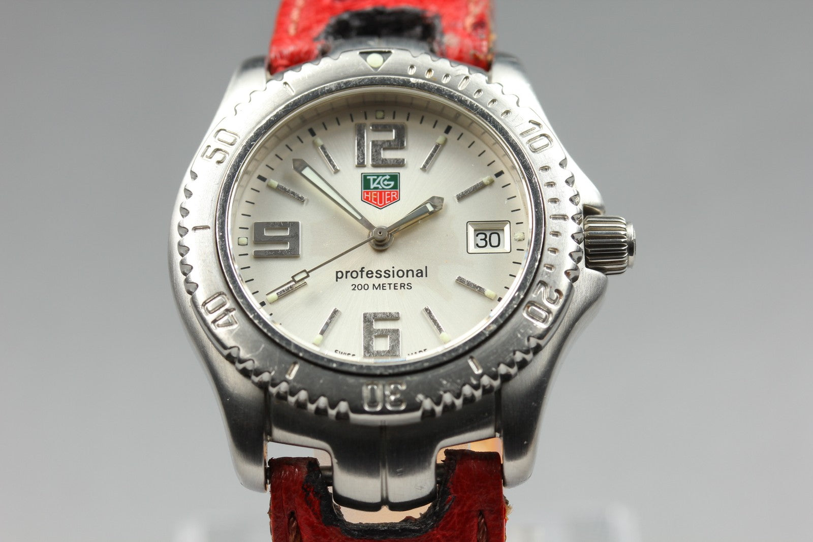 New Batt TAG Heuer Link WT1212 Date Quartz Silver Dial Men's Watch 36mm JAPAN