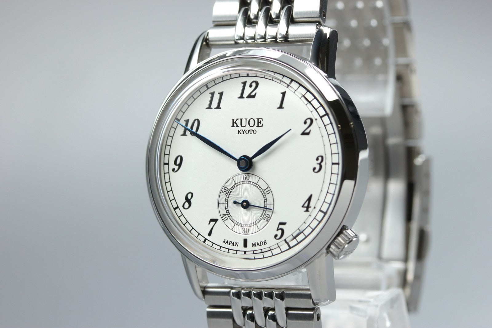 KUOE KYOTO OLD SMITH 90-007﻿ Silver 34mm Small Second Automatic Mens Watch JAPAN