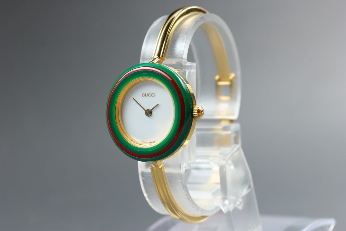GUCCI Change Bezel 11/12.2 12Color Quartz Women's Watch 25mm JAPAN Box New Batt