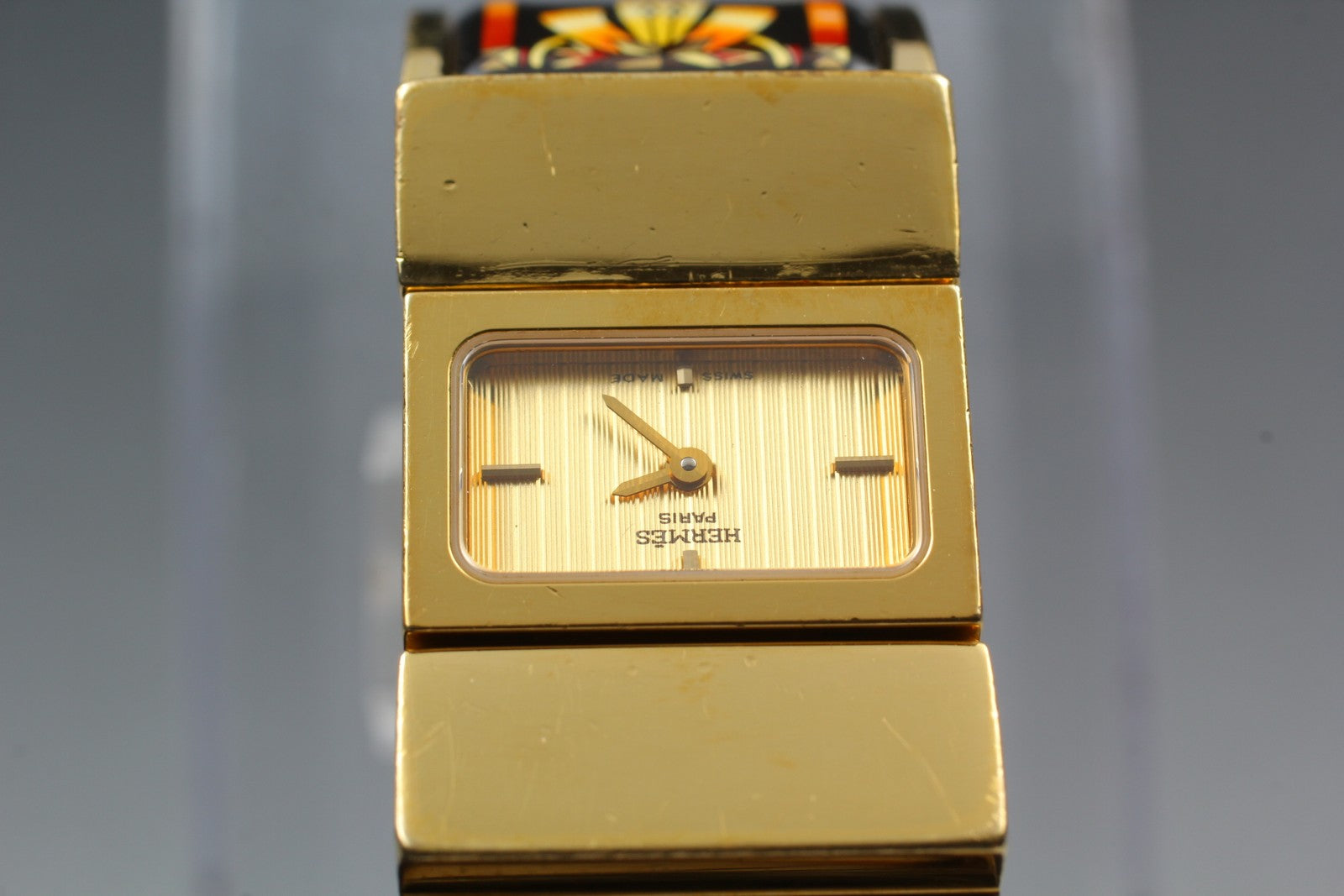 Vintage [Exc+5 Box] HERMES Loquet L01.201 Gold 19mm Womans Quartz Watch