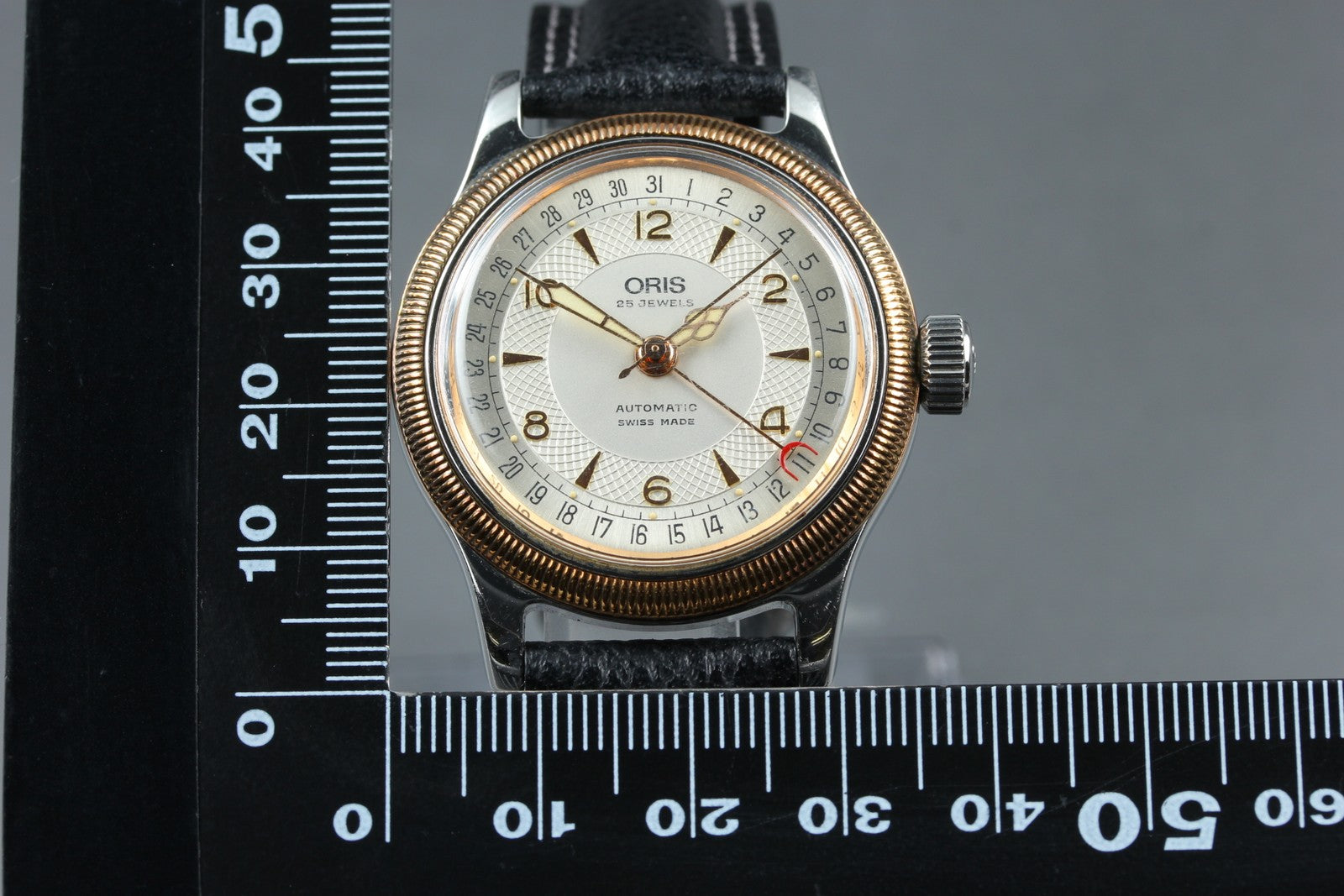 Vintage ORIS Big Crown Automatic Silver Dial Date Men's Watch 35mm JAPAN