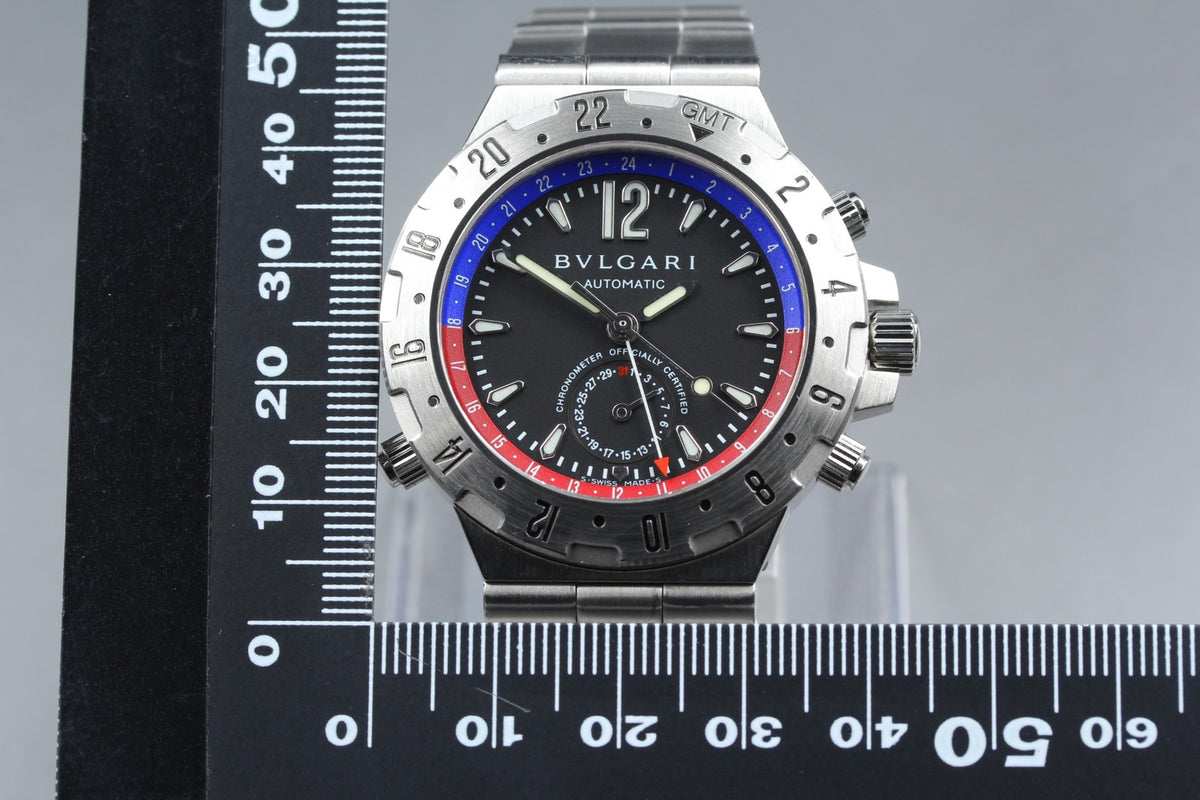 BVLGARI Diagono Professional GMT40S Automatic Black Men's Watch 40mm JAPAN Box