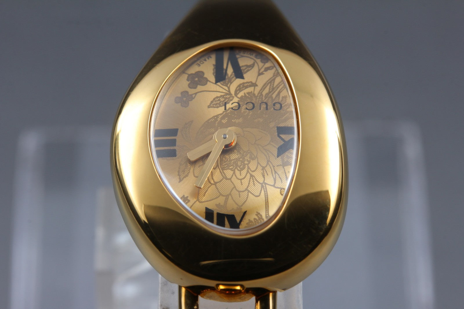 [Exc+5 Box] Gucci 103 Horsebit Gold Floral Dial 21 mm Woman's Quartz Watch