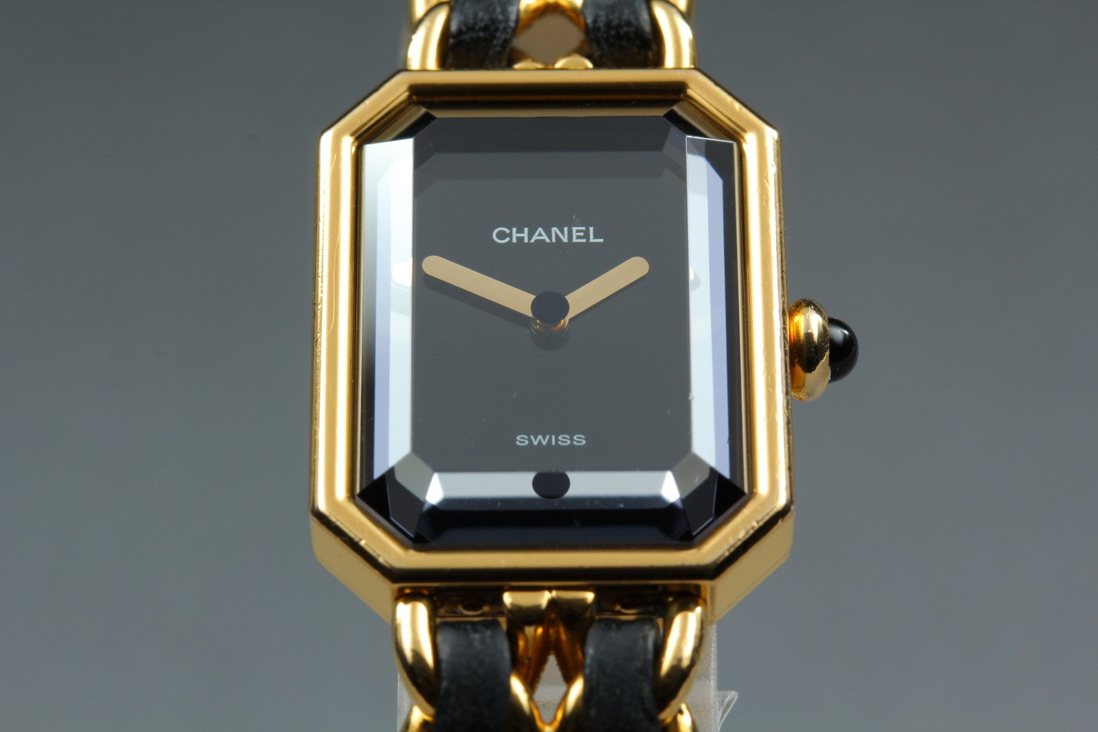 [Overhauled] CHANEL Premiere L Size Black Dial Gold 20mm Quartz Womens Watch Box