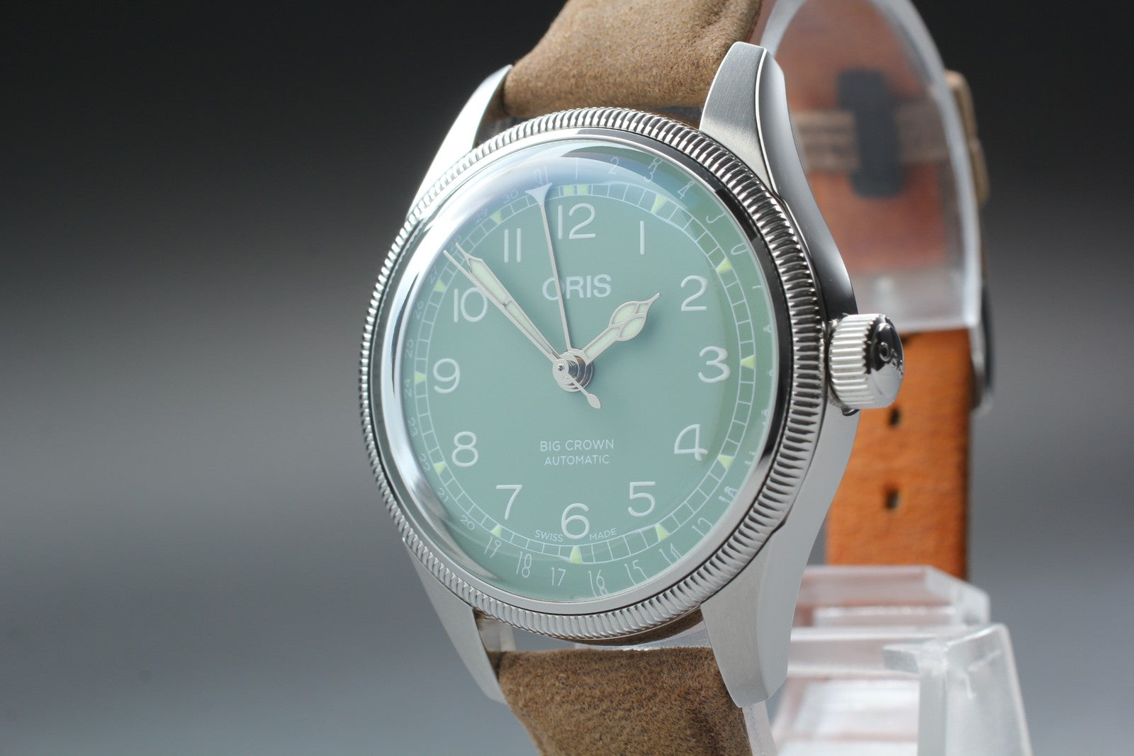 [Near MINT- Box] ORIS Big Crown Pointer Date 7749 Green 35mm AT Unisex Watch