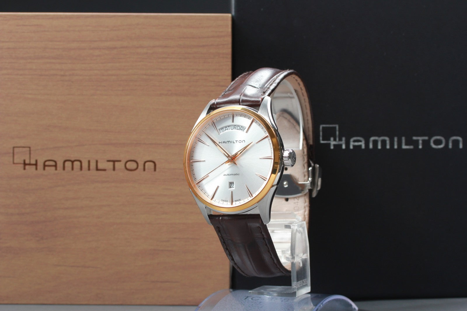 Hamilton Jazzmaster H425250 Silver Automat Day/Date Men's Watch 42mm JAPAN