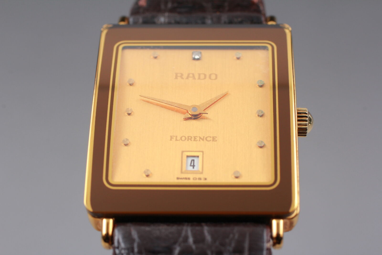 Vintage [Exc+5] RADO 160.3605.2N Florence Gold Dial Quartz Watch From JAPAN