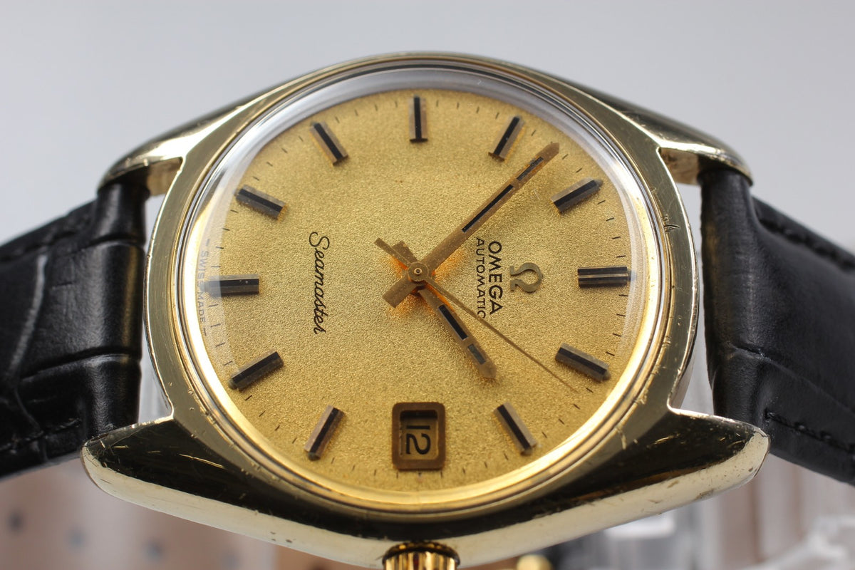 OMEGA Seamaster Gold 166.067 Cal.565 Date 35mm Automatic Men's Watch Vintage