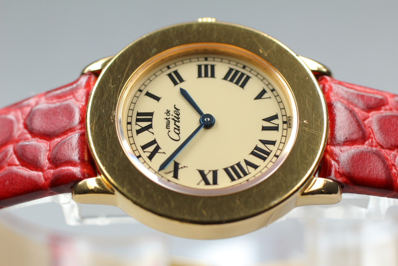 Vintage [Exc+5] Cartier Must Ronde de Cartier 1801 Red 22mm Women's Quartz Watch