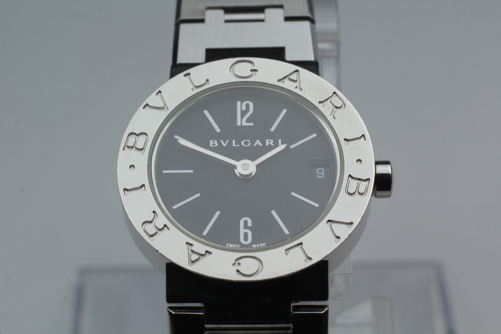 [Exc+5 Box] BVLGARI BVLGARI BVLGARI BB23SS Black Silver 23mm Women's Qz Watch