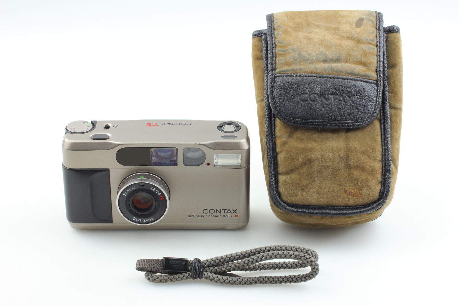 Video [Exc+4 w/Case] Contax T2 Titan Silver 35mm Film Camera From JAPAN