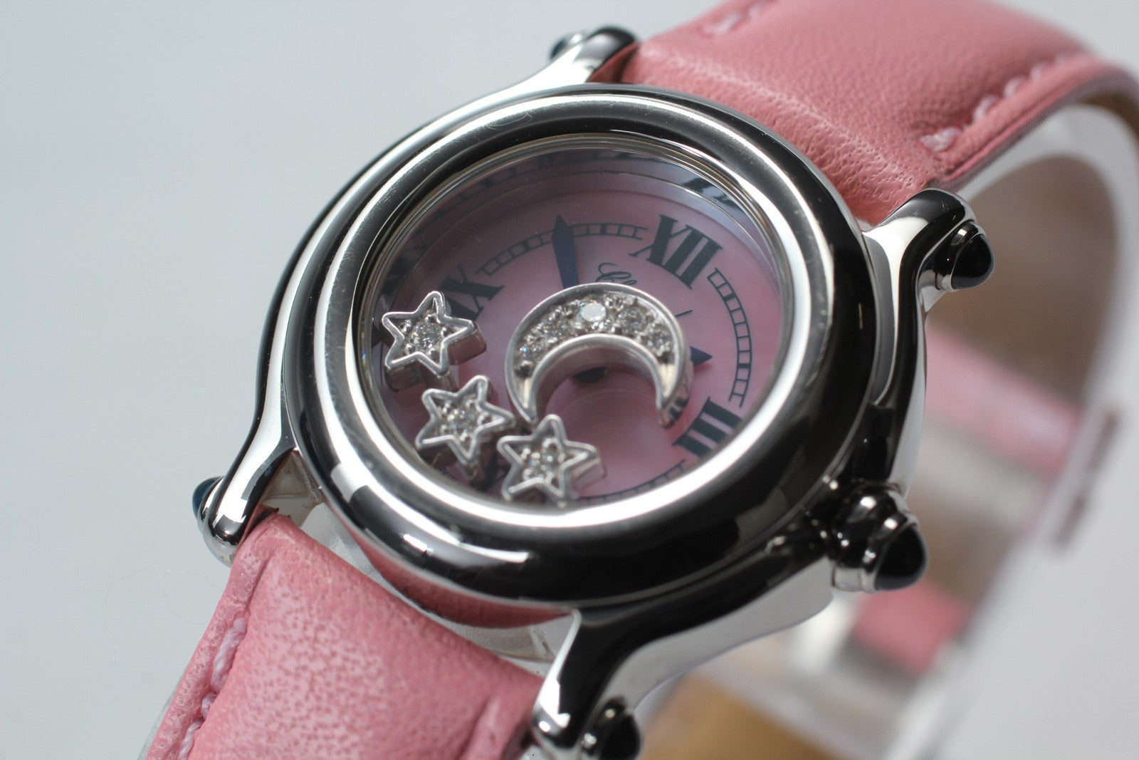 Chopard Happy Sport 27/8245-23 Moon Star Pink Diamond Quartz Women’s Watch [Box]