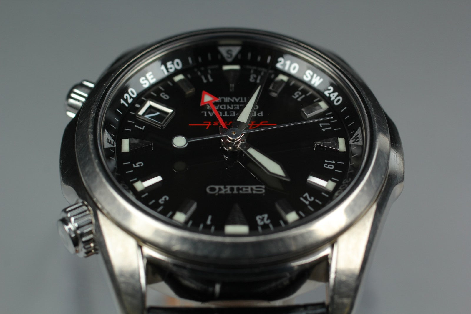 [Exc+5] SEIKO Alpinist 8F56-00D0 SBCJ019 Perpetual calendar Titanium Men's Watch