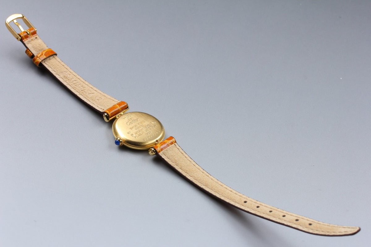 Cartier Must Colisee Vermeil 1902 Gold Women's Quartz Watch Vintage [Pouch]