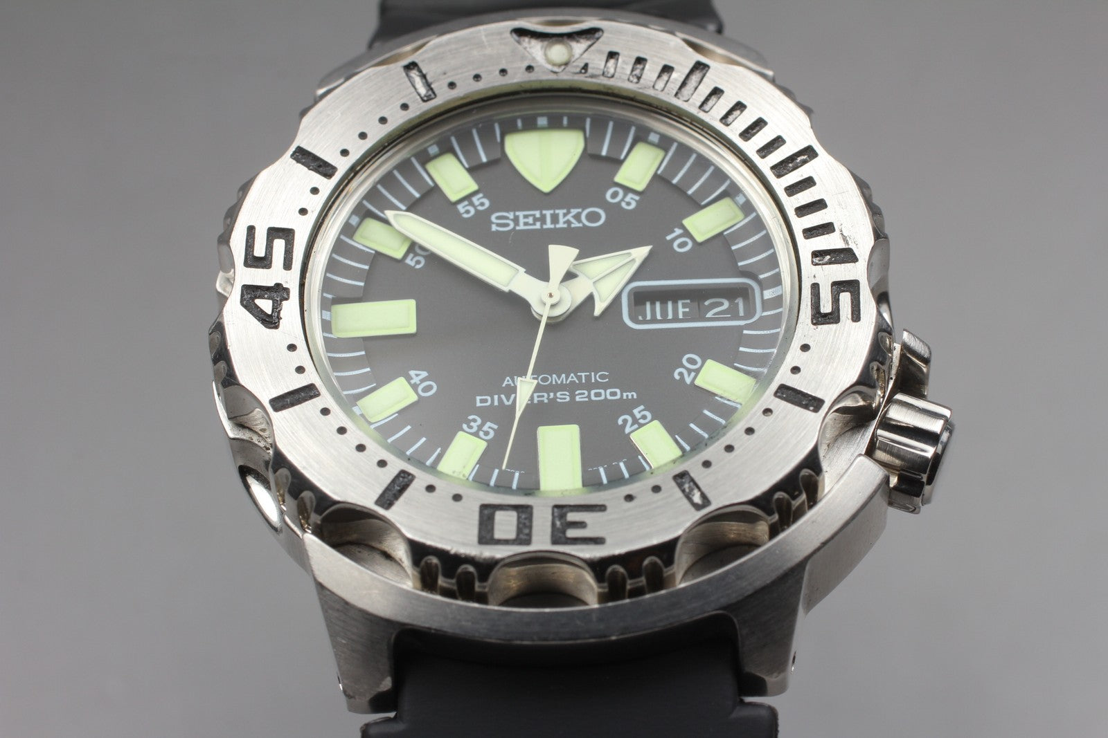 [Exc+5]Box SEIKO 7S26-0350 SKX779 Divers Black Monster Automatic Men's Watch JP