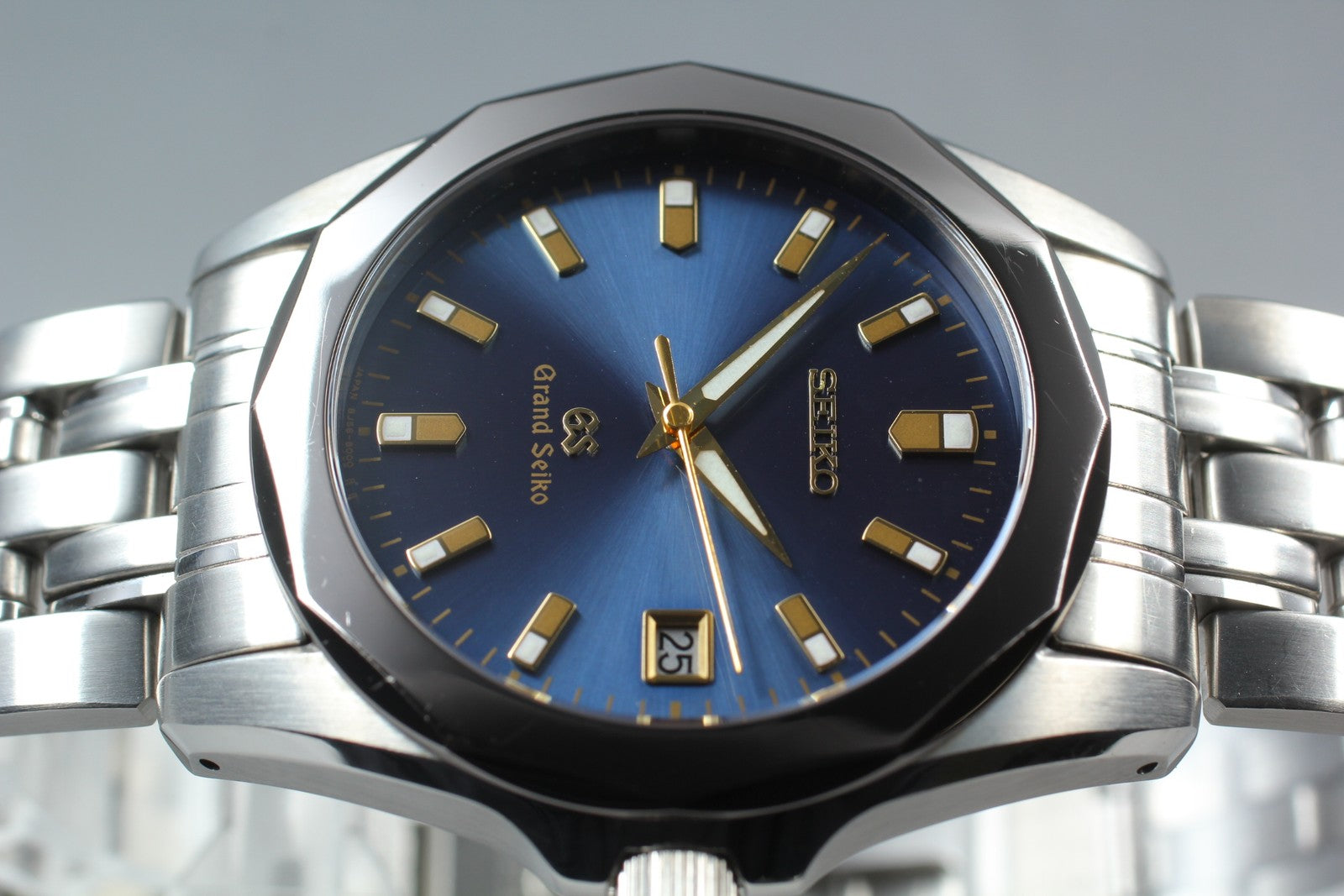 [Near MINT- Box] Grand SEIKO GS 8J56-8000 SBGF003 Blue 36mm Men's Qz Watch JAPAN