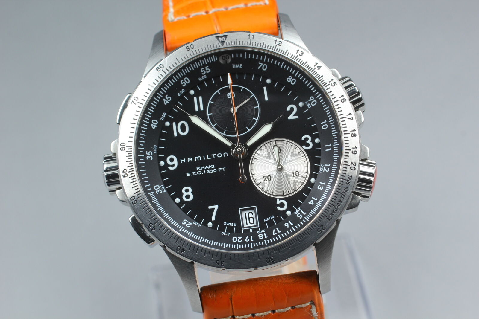 New Battery[Exc+5 Box] Hamilton Khaki ETO H776120 Chronograph Quartz Men's Watch