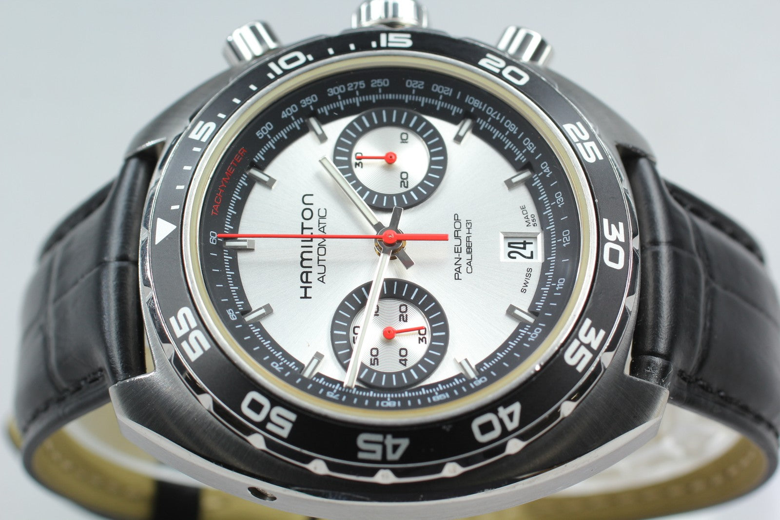 HAMILTON Pan Europ H357560 Chronograph 45mm Automatic Black Silver Men's Watch