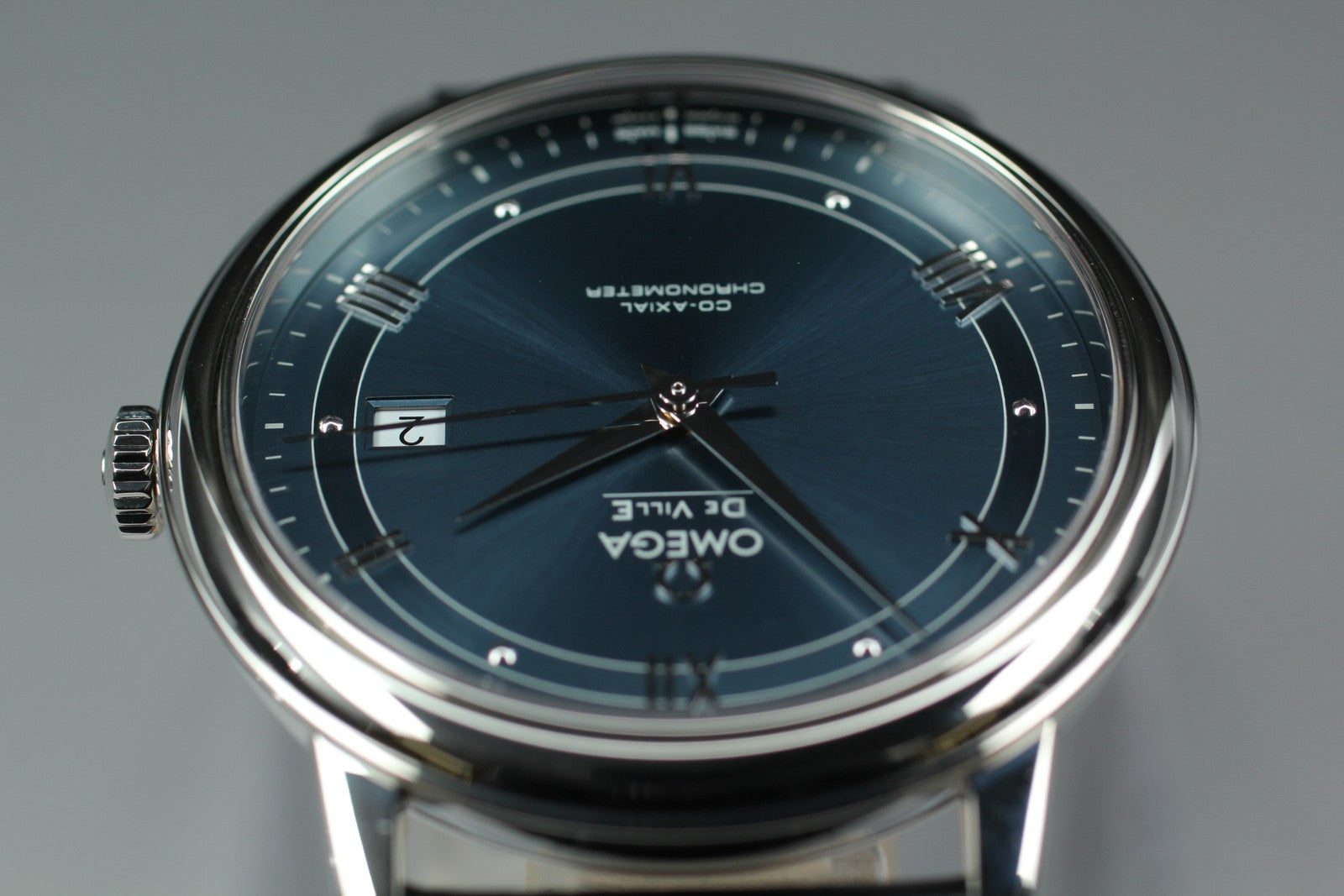 N MINT Box Omega De Ville Prestige 424.13.40.20.03.002 Co-Axial Blue Men's Watch