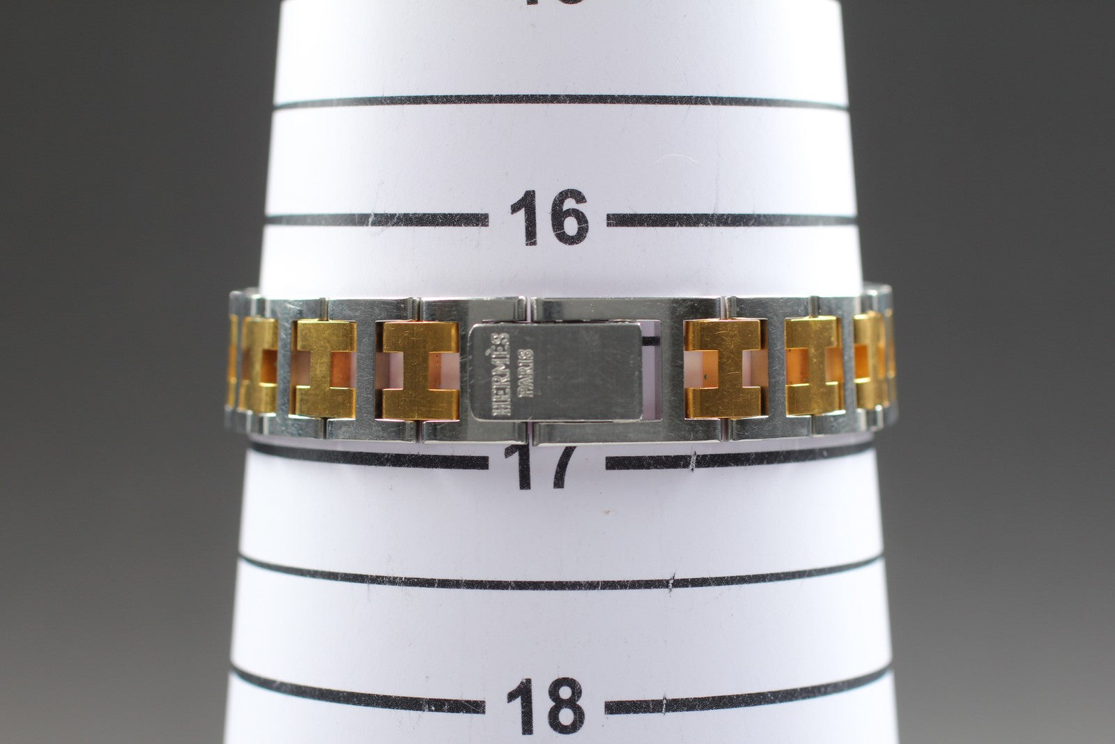 Vintage [Exc+5] Hermes Pullman Gold White Dial 24mm Date Woman's Quartz Watch