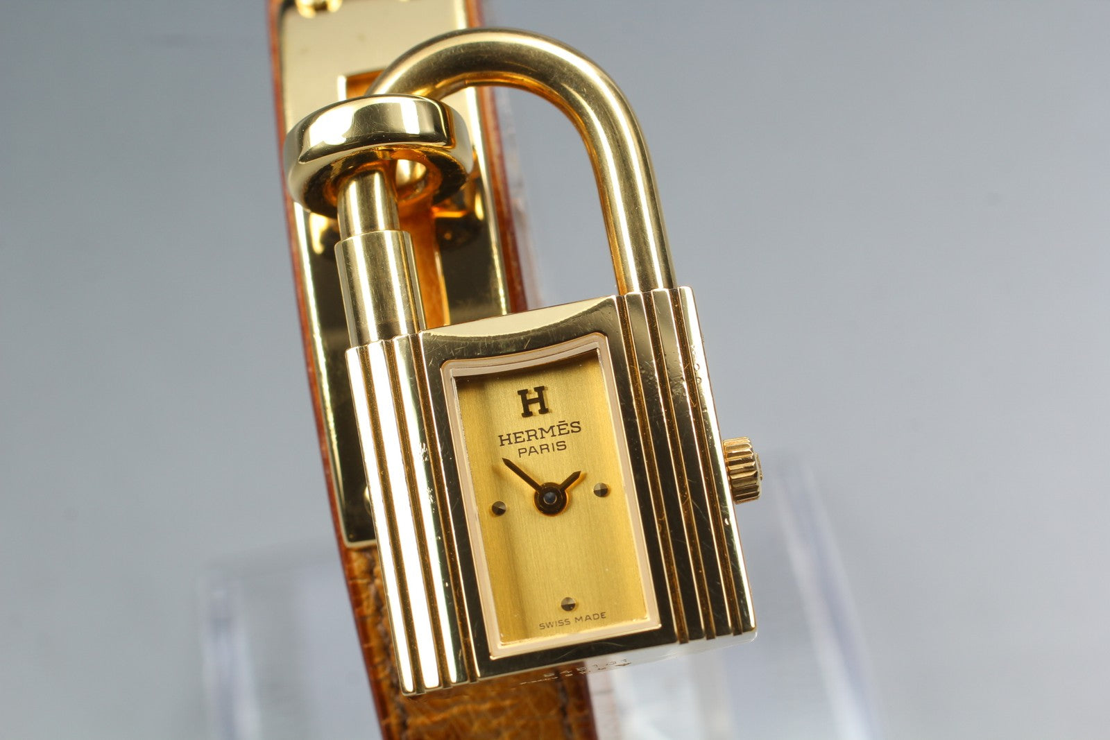 Vintage [Exc+5 Box] HERMES Kelly Watch Gold Brown "Z" Woman's Quartz Watch JAPAN